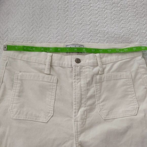 Gap Pants Sz 12S Corduroy 70s Flare High Rise Stretch Casual Minimalist Ivory - Picture 9 of 11